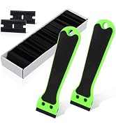 EHDIS 2pcs Plastic Razor Scraper 6-inch Long Handle Adhesive Remover Tool with 100 Double-Edge Bl...