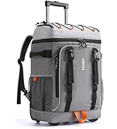 TOURIT 50-Can Rolling Backpack, Double Deck & Dual-Bar Handle Travel Soft Cooler Bag with Wheels ...