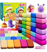 Ixiaoyoo Air Dry Clay 60 Colors Kit, Molding Magic Clay for Kids, Safe & Non-Toxic, Colorful DIY ...