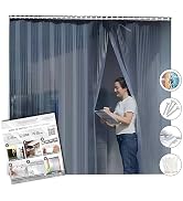 Acepunch Clear PVC Smooth Plastic Strip Door Curtain Kit 4x7' Standard 48x84 Waterproof Commercia...