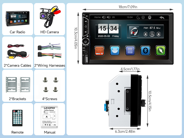 double din car stereo car radio car audio receivers bluetooth car stereo touch screen car stereo