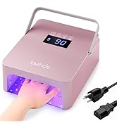 Lavinda 60W Large UV LED Nail Lamp with Portable Handle, Rechargeable 5200mAh Nail Dryer with Dua...