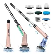 Hillyfe Electric Spin Scrubber,Cordless Spin Scrubber Brush Head Adjustable in 3 Angles, 7 Replac...