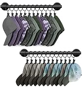 Lunies Hat Rack for Wall with 24 Hooks, Hat Organizer Holder for Baseball Caps, Cap Organizer Han...