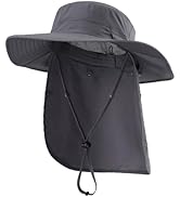 Home Prefer UPF 50+ Sun Hats for Men Women Wide Brim Fishing Hat with Neck Flap Summer Safari UV ...