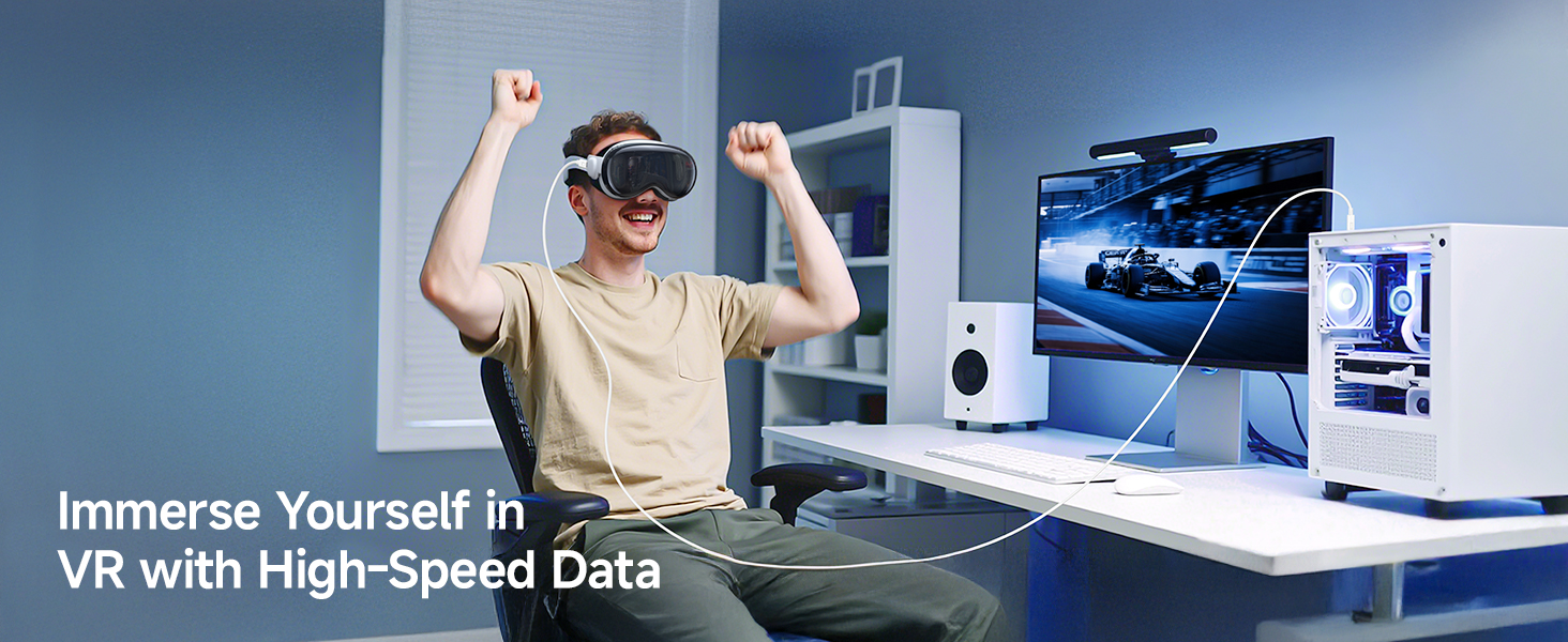 USB C to USB C video cable with 4K@60Hz output, perfect for USB-C monitors.