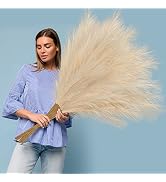 Ouddy Decor 8 Pcs Faux Pampas Grass Decor 38''/97cm Large Tall Artificial Pompas Grass Floral Flu...