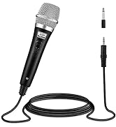 Moukey Dynamic Microphone, Karaoke Microphone with 13 ft Cable, Metal Handheld Cardioid Wired Mic...