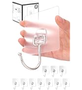 Antimbee 10-Pack All-Purpose Large Adhesive Hooks for Hanging, Heavy Duty Hold 37 lb(Max) Waterpr...