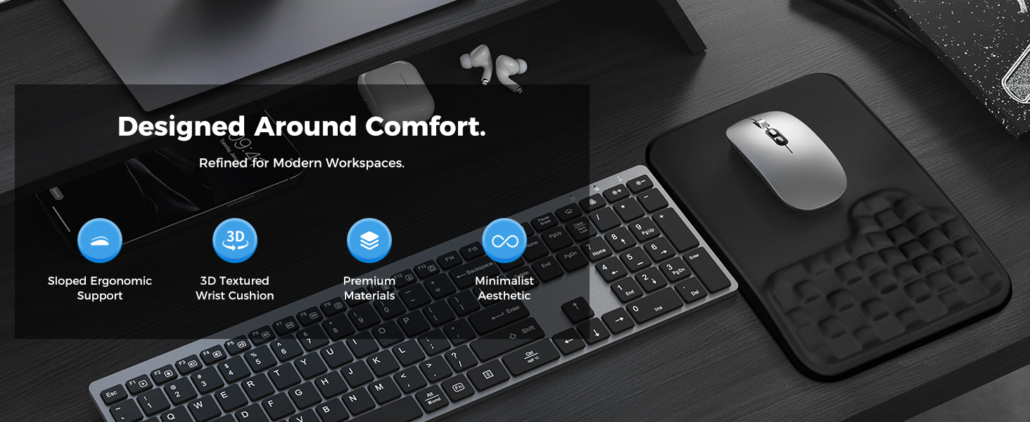 ergonomic mouse pad with wrist rest