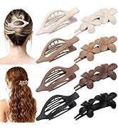 SMKSL 8 Pcs Flat Hair Clips for Women, Flower Flat Hair Clips 2 Styles Matte Hair Accessories Non...