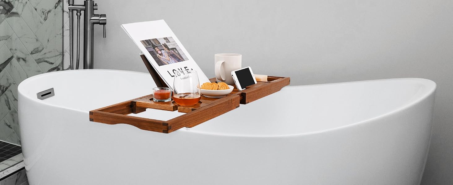 teak bathtub tray