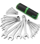 19-Piece Metric Combination Wrench Set, 6-24mm Standard Spanner Wrench Set, Mechanic Tool Sets wi...