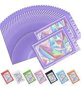 100 Pieces Smell Proof Mylar Bags, Holographic Packaging Bags, Resealable Odor Foil Pouch Ziplock...