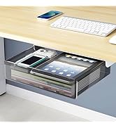 Large Under Desk Table Drawer Storage Organizer A4,Desk Accessories & Workspace Organizers,Hidden...