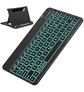OMOTON Bluetooth Keyboard for Tablet/Android/Windows/iOS, with 7 Colors Backlight Rechargeable Wi...