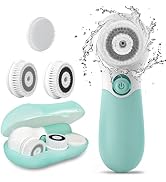 Facial Cleansing Brush Electric Facial Exfoliating Massage Brush with 3 Cleanser Heads and 2 Spee...