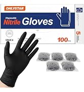ONLYSTAR 5-Mil Food Grade Disposable Nitrile Gloves Large, 100Pcs + 5 Pairs Individually Wrapped ...