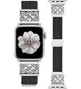 TOYOUTHS Thin Braided Magnetic Band Compatible with Apple Watch Bands 38/40/41/42/44/45/46/49mm W...