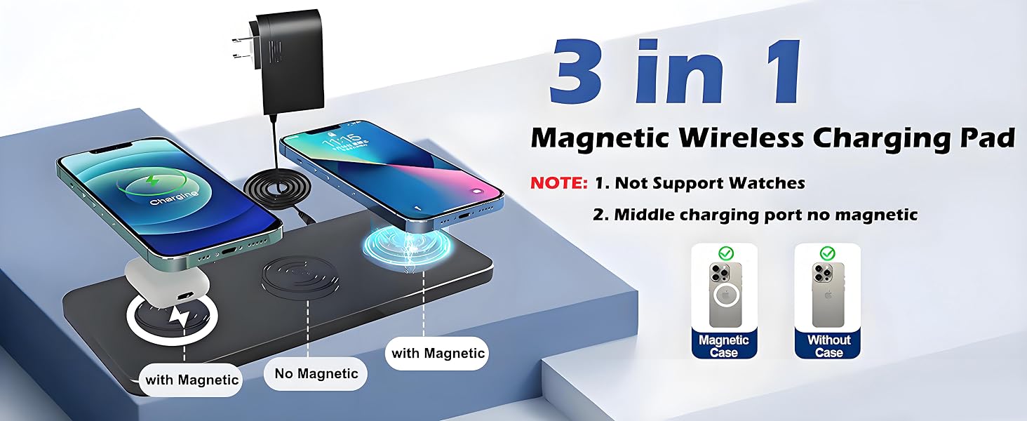 3-in- 1 Magnetic Wireless Charging Pad