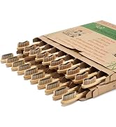 paeyaer 10 Count Bamboo Toothbrushes (Toothbrush Soft+Toothbrush Medium) Charcoal Toothbrushes - ...