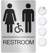 ASSURED SIGNS Restroom Signs, Bathroom Sign For Business - For Unisex Men and Women - 9" by 6" - ...