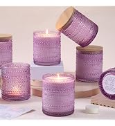 DARJEN 8 Pack Purple Candle Jars for Making Candles- 14 OZ Empty Glass Candle Making Jars with Ba...