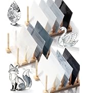 FIVEIZERO 12 Sheets Black White Gray Stained Glass 4x6 Inch – Neutral Tiffany Glass for Mosaic Ar...