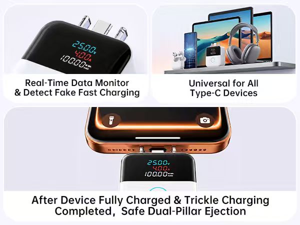 Full Charge Separator,Auto Cut Off When Fully Charged,Prevent Overcharging,Safe Plug & Unplug