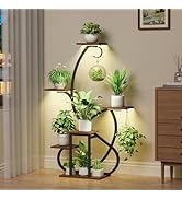Plant Stand Indoor with Grow Lights, 6 Tiered Corner Plant Shelf , 47'' Plant Stands for Multiple...