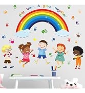 Amimagen Play Learn & Grow Together Wall Stickers - Inspirational Quotes Rainbow Wall Decals - Ba...