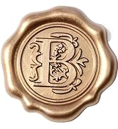 Antique Gold Initial Alphabet Adhesive Wax Seal Stickers - Pack of 50 - Letter Wax Seals for Than...