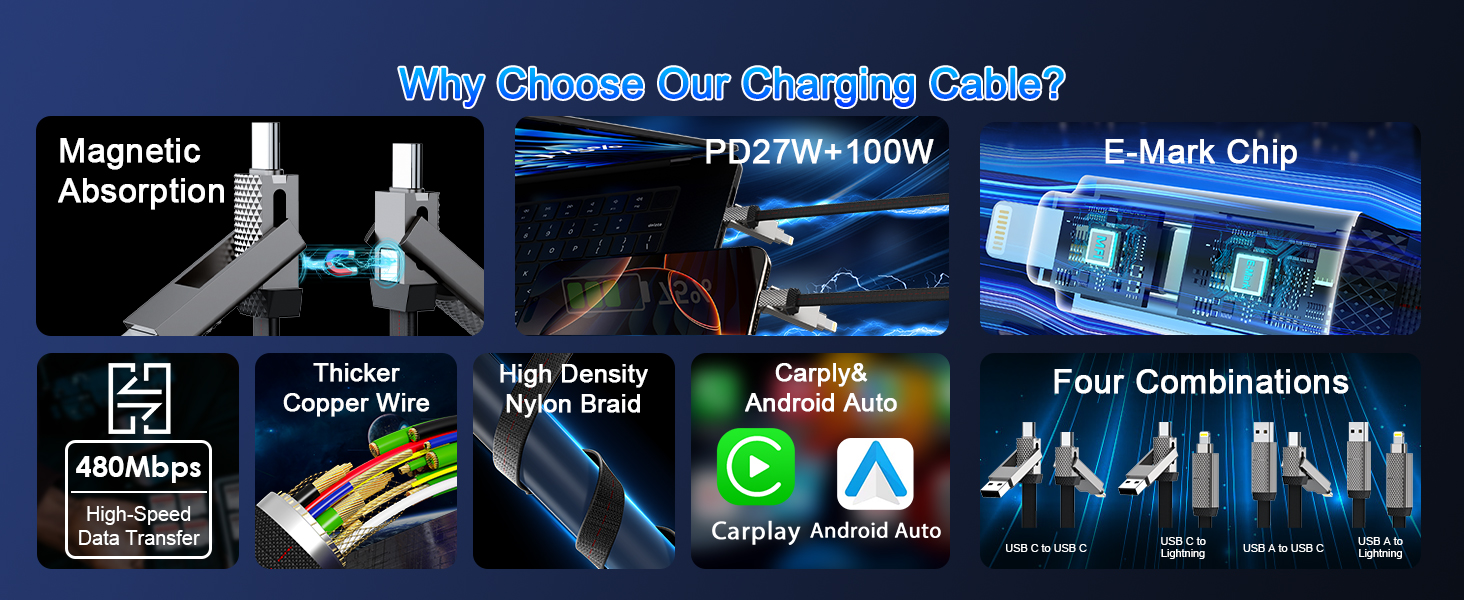 USB C Cable Lightning Charging Cable