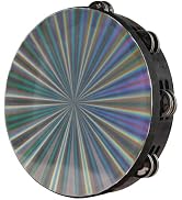 Radiant Tambourine 10 Inch Hand Held Tambourine Double Row Jingles Reflective Drum Percussion Mus...