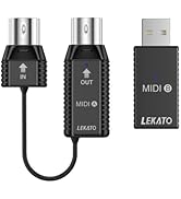LEKATO Wireless MIDI Adapter, MIDI Bluetooth with USB MIDI Ultra Low Latency 5 PIN for Synthesize...