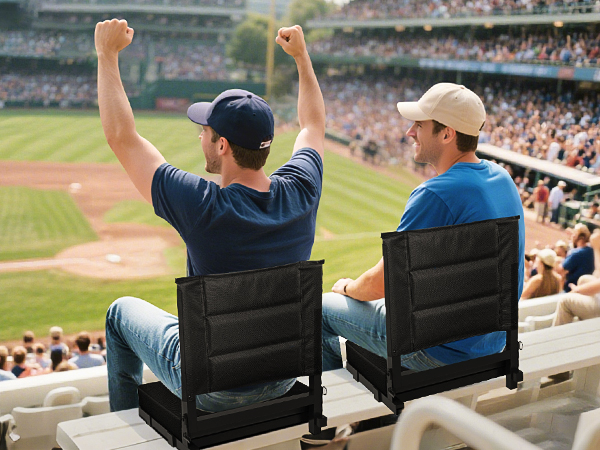 bleacher chairs with back and cushion