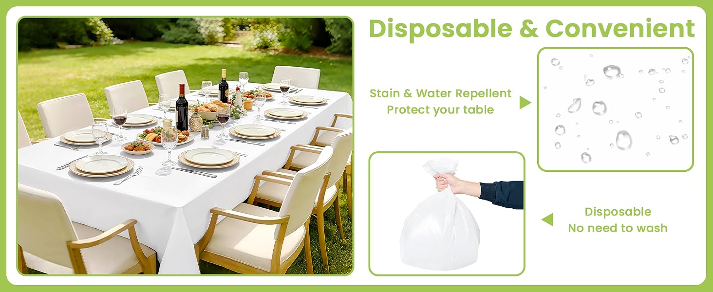 Plastic Table Cloth Disposable 4 Pack