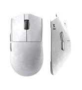 YUNZII M2 Dual 8K Wireless Gaming Mouse, PAW3395, 6-Level DPI(White) | Carbon Fiber Texture, Up t...