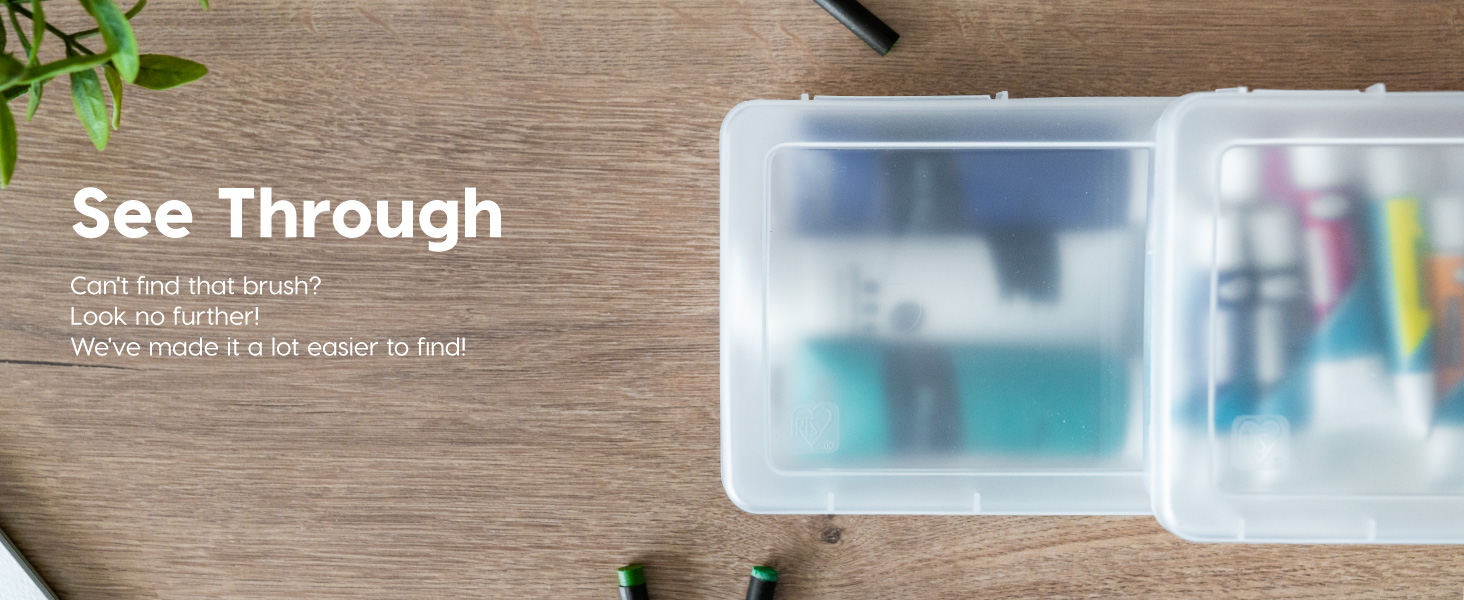 pencil box storage container lids craft organizer clear art supply plastic small hobby school