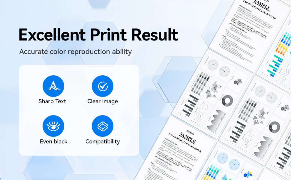 Provides precision output of fade-resistant documents and brilliant images