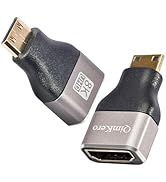 QimKero Mini HDMI to HDMI Adapter 2-Pack, 8K@60Hz, 4K@144Hz, 2K@240Hz Female to Mini HDMI Male Ad...