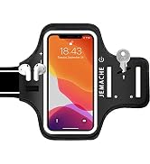iPhone 14, 13, 12, 11, XR Armband with AirPods Holder, JEMACHE Water Resistant Gym Running Workou...