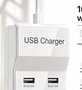 MAUSLGE 10-port USB charging station white multi-device charger block