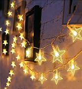 colcutee Star String Lights, 20 FT 40 LED Star Fairy Lights Battery Operated Waterproof Twinkling...