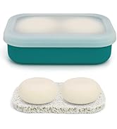 Enhanced Leak Proof Travel Soap Case, AIMAIAIMAI Silicone Soap Container with Draining Layer, Por...
