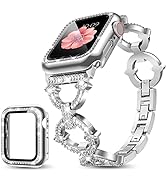 Mesime Compatible with Apple Watch Band 38mm 40mm 41mm 42mm 44mm 45mm , Women Girl Bling Diamond ...
