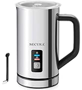 Secura Milk Frother, Electric Milk Steamer Stainless Steel, 8.4oz/250ml Automatic Hot and Cold Fo...