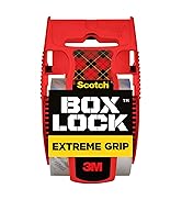 Scotch Box Lock Packaging Tape, 6 Rolls with Dispenser, 1.88 in x 800 in, Extreme Grip Packing, S...