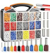mankk 5150PCS Wire Ferrules Kits Silver Plated Copper Crimp Terminal Connector 18 Sizes AWG (2 4 ...