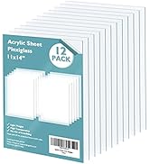 Egofine Plexiglass Sheets Acrylic Sheets 12 Pack of 11x14’’ 0.04 Thick Clear Plastic Cast Transpa...
